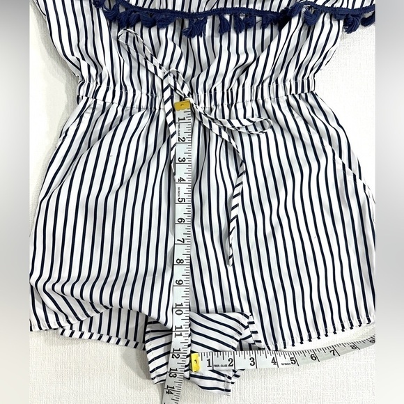 Jealous Tomato one shoulder tassel striped romper size S - Picture 4 of 8